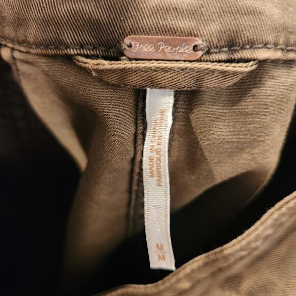 Free People Flared Hem olive green military jacket size medium - Picture 6 of 6